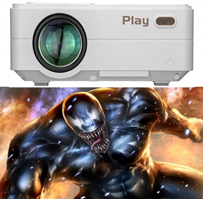 PLAY New 1080P High Definition Projector High Brightness (3500 lm / Remote Controller) Portable Projector(White)