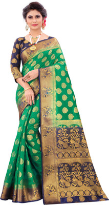 Perfect Wear Self Design Banarasi Cotton Silk Saree(Multicolor)