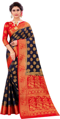 ANGOORI TEXTILES Woven Banarasi Art Silk Saree(Multicolor)