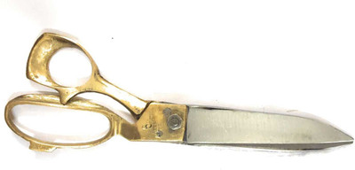 HBS Scissor 9 inch Brass Handle for cutting cloth (Set of 1) Scissors(Set of 1, Golden)