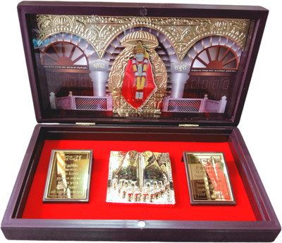 om sai toys Sadguru Saibaba Wooden Momento Acrylic Decorative Sai Baba Photo Frame with CharanPaduka with Natural Flower Fragrant (Gold) Decorative Showpiece - 12 cm(Brass, Wood, Gold) om sai toys Sadguru Saibaba Wooden Momento Acrylic Decorative Sai Baba Photo Frame with CharanPaduka with Natural Flower Fragrant (Gold) Decorative Showpiece - 12 cm(Brass, Wood, Gold)
