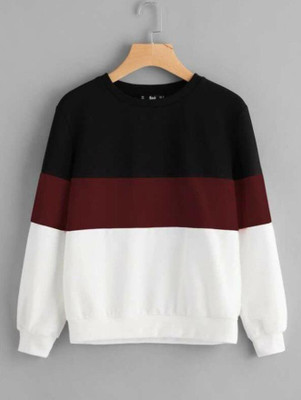 GIRLS SHOPPIE Casual Color Block Women Black, Maroon Top