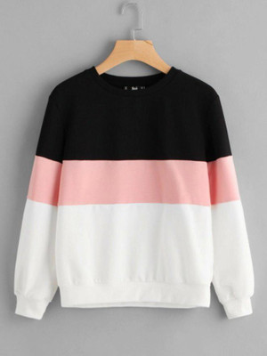 GIRLS SHOPPIE Casual Color Block Women Black, White Top