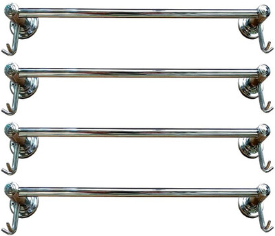 deeplax DOUBLE HOOK TOWEL ROD/TOWEL HOLDER/TOWEL STAND/TOWEL HANGER/TOWEL RACK/TOWEL BAR/TOWEL RING (CHROME FINISHED) 30 INCHES (2.5 FEET) SET OF 4 PCS silver Towel Holder(Stainless Steel) deeplax DOUBLE HOOK TOWEL ROD/TOWEL HOLDER/TOWEL STAND/TOWEL HANGER/TOWEL RACK/TOWEL BAR/TOWEL RING (CHROME FINISHED) 30 INCHES (2.5 FEET) SET OF 4 PCS silver Towel Holder(Stainless Steel)