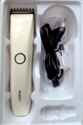 JGJ Rechargeable Trimmer(AT-206) Trimmer 40 min  Runtime 1 Length Settings(White)