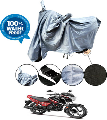 RONISH Waterproof Two Wheeler Cover for Hero(Glamour, Grey)