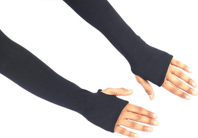 Footmate Cotton Arm Sleeve For Men & Women(Free, Black)