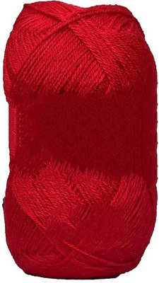 JEFFY Oswal Chirag Red (200 gm) Wool Ball Hand Knitting Wool/Art Craft Soft Fingering Crochet Hook Yarn, Needle Knitting Yarn Thread Shade no-25