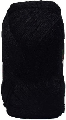 JEFFY Oswal Chirag Black (200 gm) Wool Ball Hand Knitting Wool/Art Craft Soft Fingering Crochet Hook Yarn, Needle Knitting Yarn Thread Shade no-23