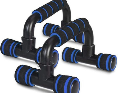 HACKERX Push Up Bars Stand with Foam Grip Handle Push-up Bar(Blue)