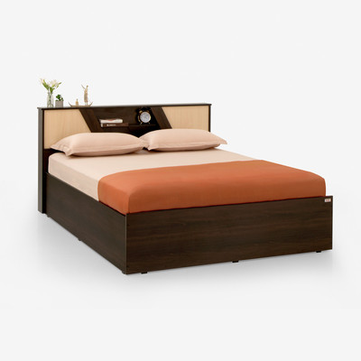 DUROFLEX Soothe Engineered Wood Queen Box Bed(Finish Color - Chestnut dark1, Delivery Condition - Knock Down)