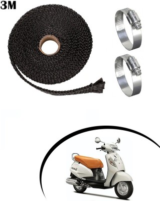 Giinix 3 Meter Black Bike Silencer Wrap With 2 Clamp for Access SE Bike Exhaust Heat Shield