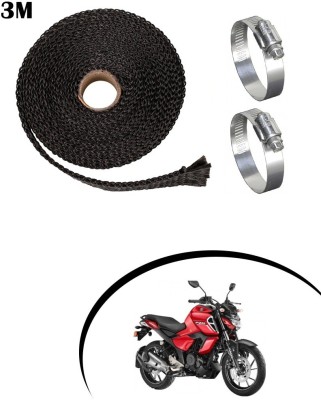 Giinix 3 Meter Black Bike Silencer Wrap With 2 Clamp for FZ-S Bike Exhaust Heat Shield