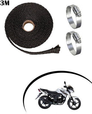 Giinix 3 Meter Black Bike Silencer Wrap With 2 Clamp for SZ-S Bike Exhaust Heat Shield