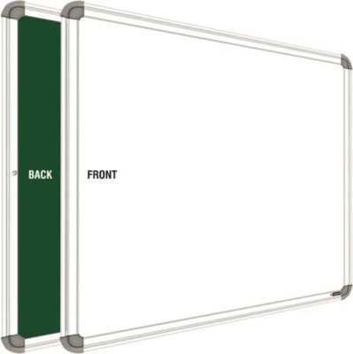 SRIRATNA Non-Magnetic 2x3 Feet Double Sided Both Side Writing one Side White Marker and Reverse Side Chalk Board Surface (Pack of 1, Size 2feet x 3feet, White & Green),Model Number_13 Green, White board(60.96 cm x 91.44 cm)