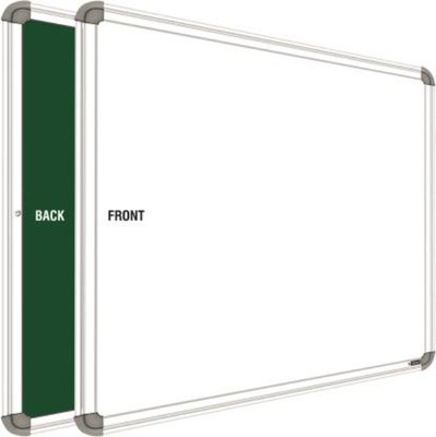 SRIRATNA Non-Magnetic 2x3 Feet Double Sided Both Side Writing one Side White Marker and Reverse Side Chalk Board Surface (Pack of 1, Size 2feet x 3feet, White & Green),Model Number_15 Green, White board(60 cm x 90 cm)