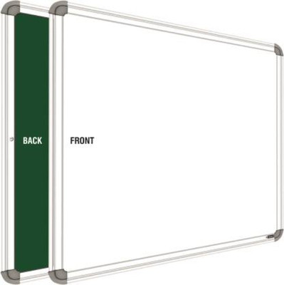 SRIRATNA Non-Magnetic 2x3 Feet Double Sided Both Side Writing one Side White Marker and Reverse Side Chalk Board Surface (Pack of 1, Size 2feet x 3feet, White & Green),Model Number_09 Green, White board(60.96 cm x 91.44 cm)