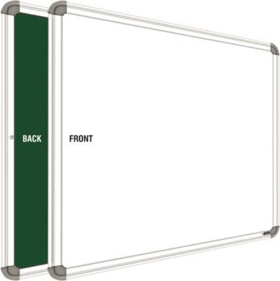 SRIRATNA Non-Magnetic 2x3 Feet Double Sided Both Side Writing one Side White Marker and Reverse Side Chalk Board Surface (Pack of 1, Size 2feet x 3feet, White & Green),Model Number_01 Green board(60.96 cm x 91.44 cm)