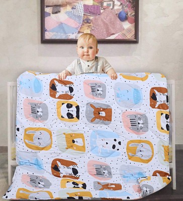 RD11 Printed Single Crib Baby Blanket for  Heavy Winter(Poly Cotton, White)