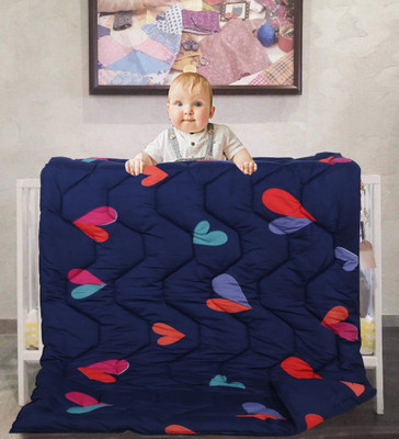 RD11 Printed Single Crib Baby Blanket for  Heavy Winter(Poly Cotton, Navy Blue)