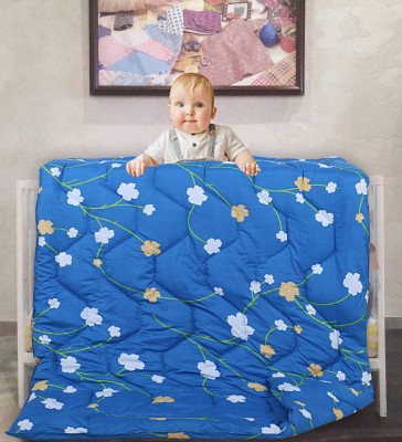 RD11 Printed Single Crib Baby Blanket for  Heavy Winter(Poly Cotton, Light Blue)