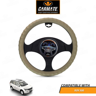 CARMATE Steering Cover For Mahindra XUV 500(Beige, Leatherite)