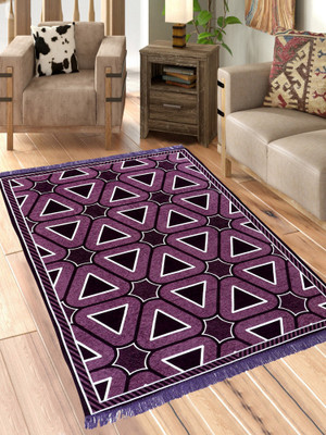 Linen Basics Lavender Chenille Carpet(5 ft,  X 7 ft, Rectangle)