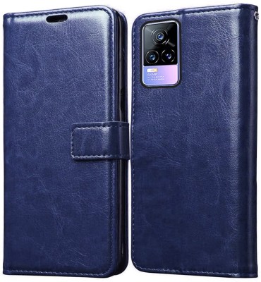 Casotec Flip Cover for Vivo Y73, Vivo V21E(Blue, Pack of: 1)