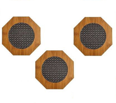 Easymart Hexagon Wood Coaster Set(Pack of 3)