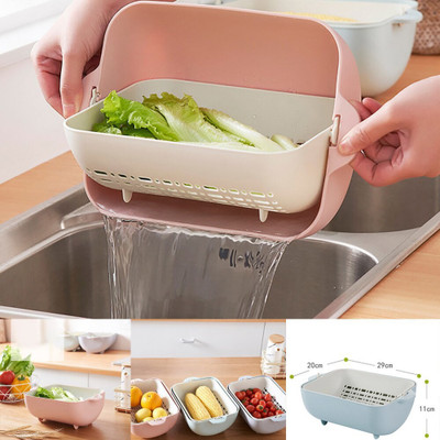 Buy From Best New Multipurpose Unique Rotating Multifunctional Washing Vegetables and Fruit Draining Strainer Detachable Double Layer Drain Baskets Bowl Plastic Fruit & Vegetable Basket Collapsible Strainer (Pack of 3) Collapsible Colander(Multicolor Pack of 3)
