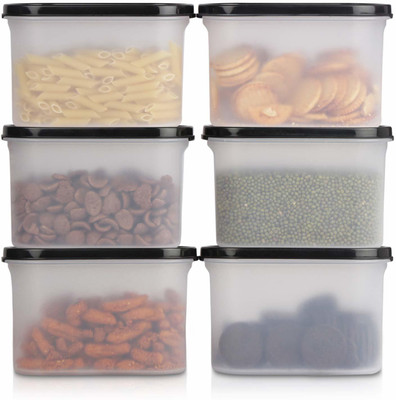 Cutting EDGE Polypropylene Grocery Container  - 1200 ml(Pack of 6, Black)