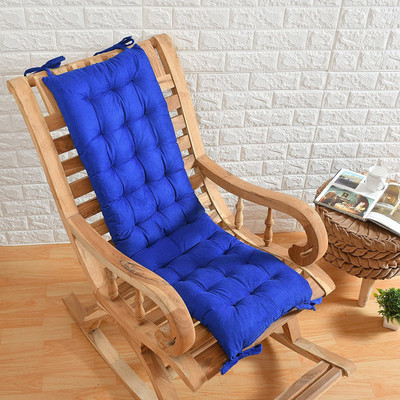 MY HOME Cotton Solid Chair Pad Pack of 1(Blue)
