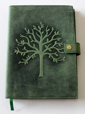 Camlon Exports Handmade Embossed Leather Journal A5 Organizer Unrued 200 Pages(Green)