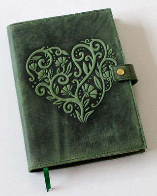 Camlon Exports Handmade Embossed Leather Journal A5 Organizer Unrued 200 Pages(Green)