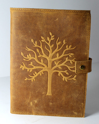 Camlon Exports Handmade Embossed Leather Journal A5 Planner Ruled 240 Pages(Brown)