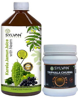SYLVAN AYURVEDA SYLVAN KARELA JAMUN NEEM JUICE & TRIPHALA POWDER VALUE PACK IL+100GMS(2 x 550 ml)