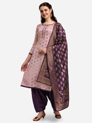 Ethnic Junction Cotton Silk Self Design Salwar Suit Material