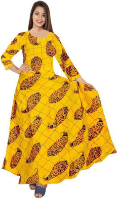 PVR Flared/A-line Gown(Yellow)