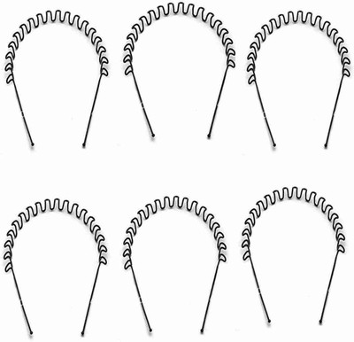 TUPELO Set of 6 pcs Premium quality unisex flexible lightweight hair stylish metal special convenient daily use Zig Zag shaped curler wave sports hair Hoop band / head ware fashion accessories hair band (black ) Hair Band(Black) TUPELO Set of 6 pcs Premium quality unisex flexible lightweight hair stylish metal special convenient daily use Zig Zag shaped curler wave sports hair Hoop band / head ware fashion accessories hair band (black ) Hair Band(Black)