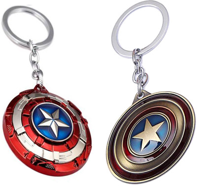 ZZZ Fashion Combo Set Offer High Quality Metal Avengers Superhero Captain America Shield Key Chain (Multicolor) Rotating Captain America Shield Keyrings & Key chains Key Chain Marvel Superhero Avengers Key Chain Key Chain