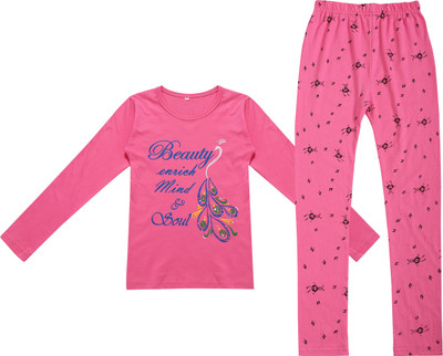 MYO Girls Casual T-shirt Legging(Baby pink)