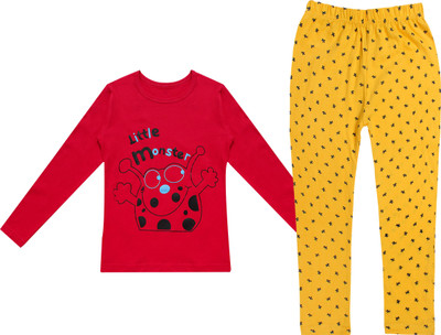 MYO Girls Casual Top Legging(Rani-Yellow)