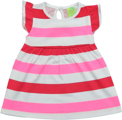 Clothe Funn Midi/Knee Length Casual Dress(Pink, Short Sleeve)