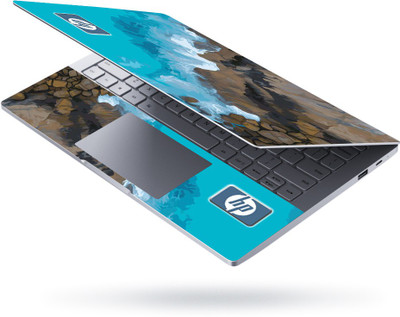 Techfit HD Printed Laptop Skin Full Panel Decal Sticker Vinyl for all Size Laptops upto 15.6 inch No Residue, Bubble Free - Blue Sea Hp Logo Self Adhesive Vinyl Laptop Skin Compatible for 15.6 inch(Theme: NA)