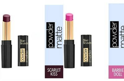 BLUE HEAVEN POWDER MATTE SCARLET KISS RM01(3.5g) + DOLL PM01 (3.5g) LIPSTICKS(Pink, Purple, 7 g)