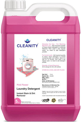 cleanity Washing machine liquid detergent 5 ltr also use for hand wash Lily Liquid Detergent(5000 ml)