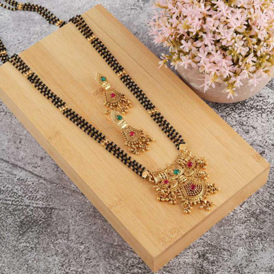 TONOLIKA Brass Gold-plated Silver, Black Jewellery Set(Pack of 1)