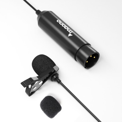 MAONO AU-XLR10 XLR Collar Lavalier Microphone, Condenser Clip-on Mic for Audio Mixer, Recording Studio, YouTube Microphone