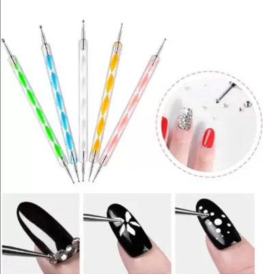 LOWPRICE Double Sided Pottery Ball Stylus Dotting Tool Set For Embossing Pattern Clay Sculpting Nail Art Tool(multicolor)