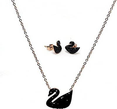 Sipradh Alloy Gold-plated Black Jewellery Set(Pack of 1)